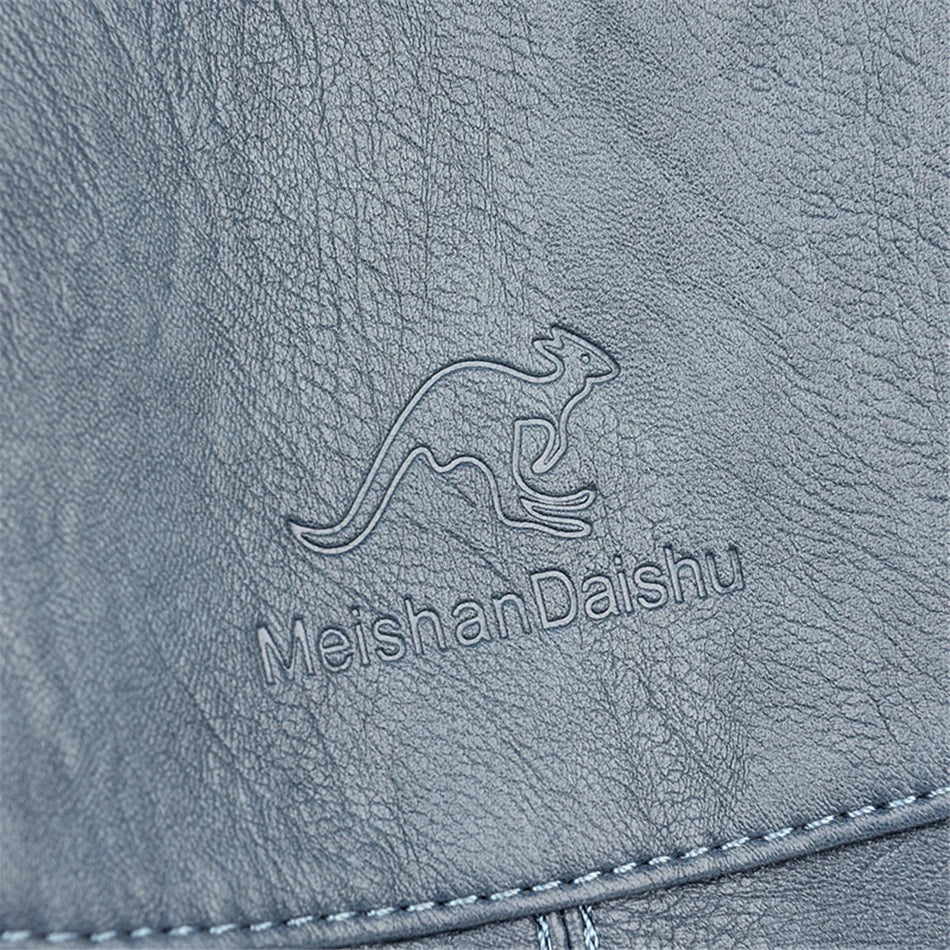 Casual leather knapsack