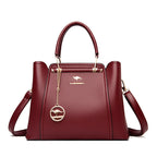Structured leather shoulder bag