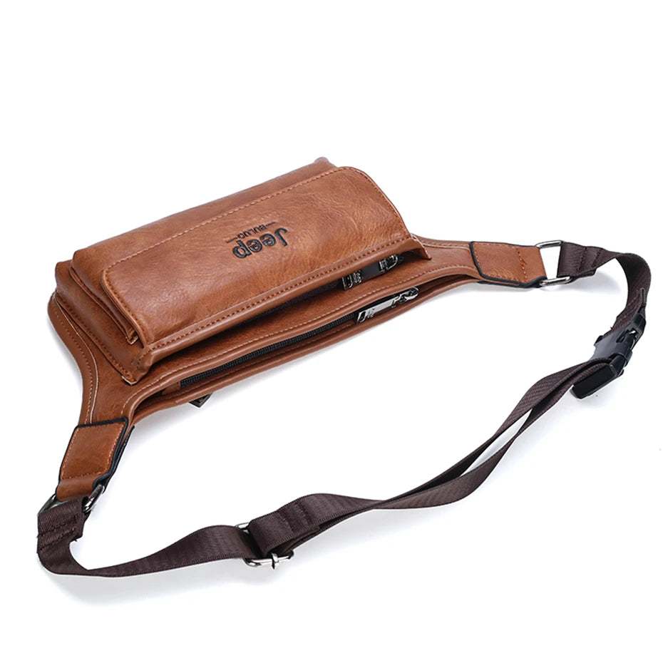 Outdoor leather bum bag
