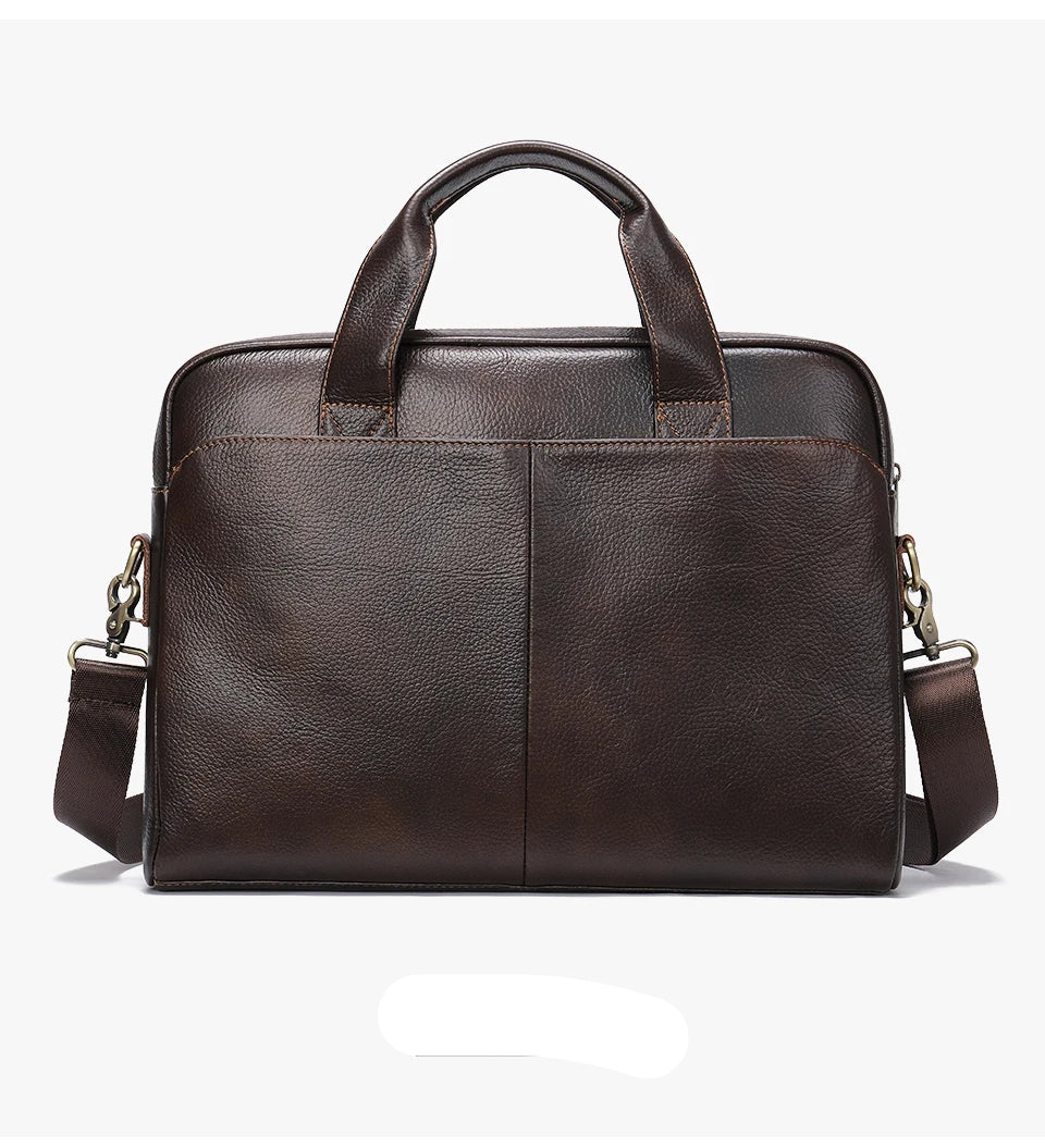 Modern leather briefcase with handle