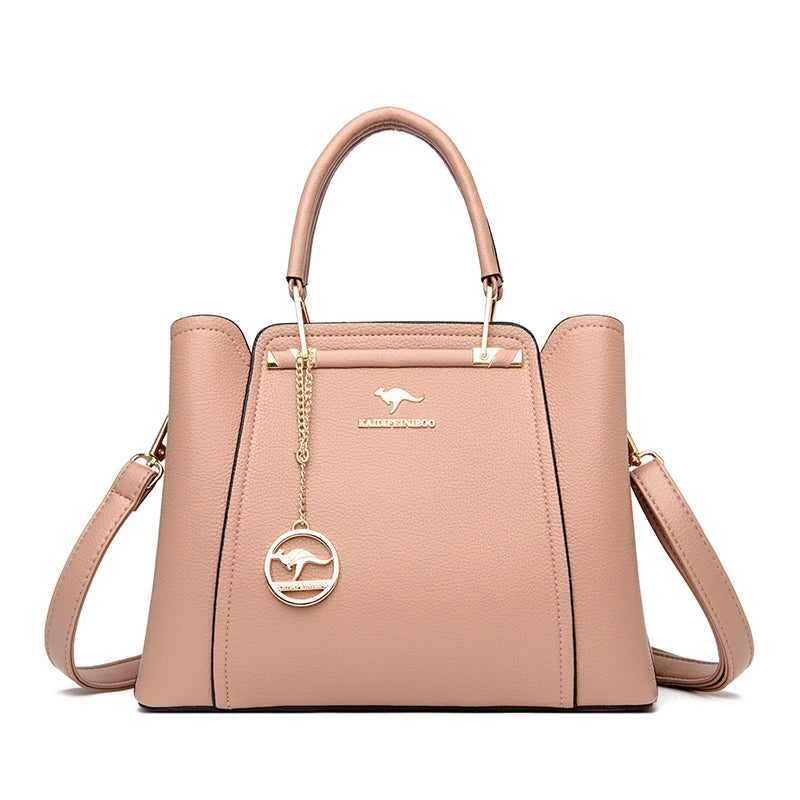 Structured leather shoulder bag