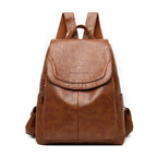 Casual leather knapsack