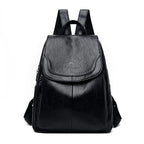 Casual leather knapsack