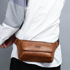 Outdoor leather bum bag