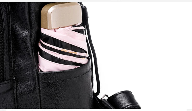 Women’s structured leather backpack