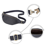 Versatile leather waist sling bag
