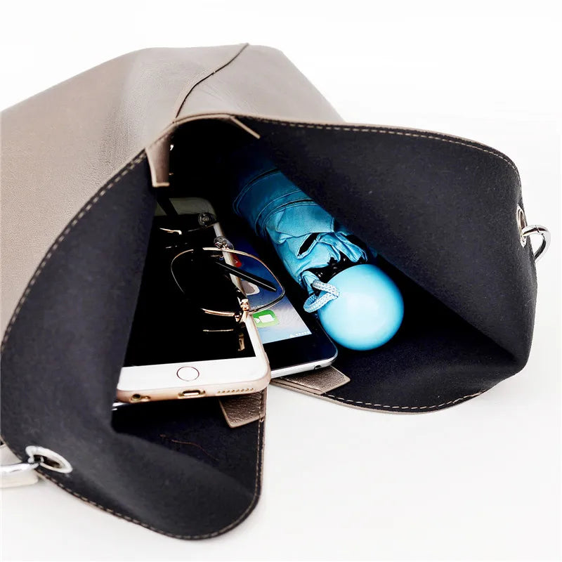 Large leather handbag