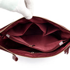 Leather shoulder handbag