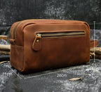 Leather grooming travel bag
