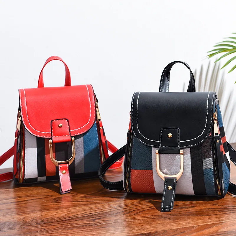 Classic leather backpack purse