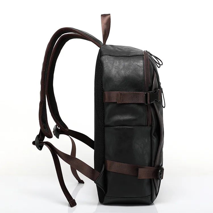 Men's premium leather fashion backpack