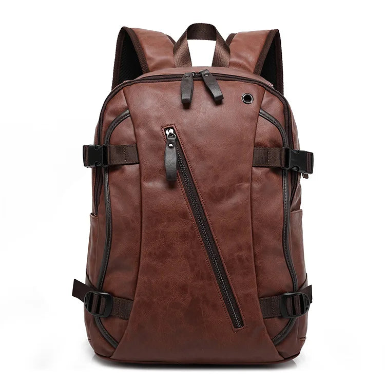 Men's premium leather fashion backpack