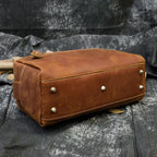 Leather grooming travel bag