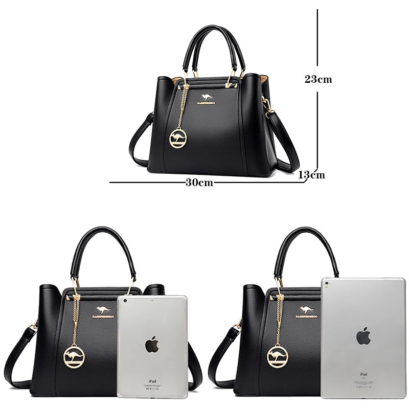 Structured leather shoulder bag