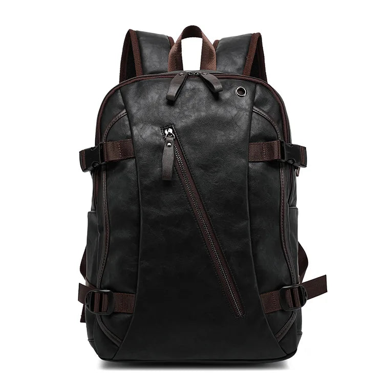 Men's premium leather fashion backpack