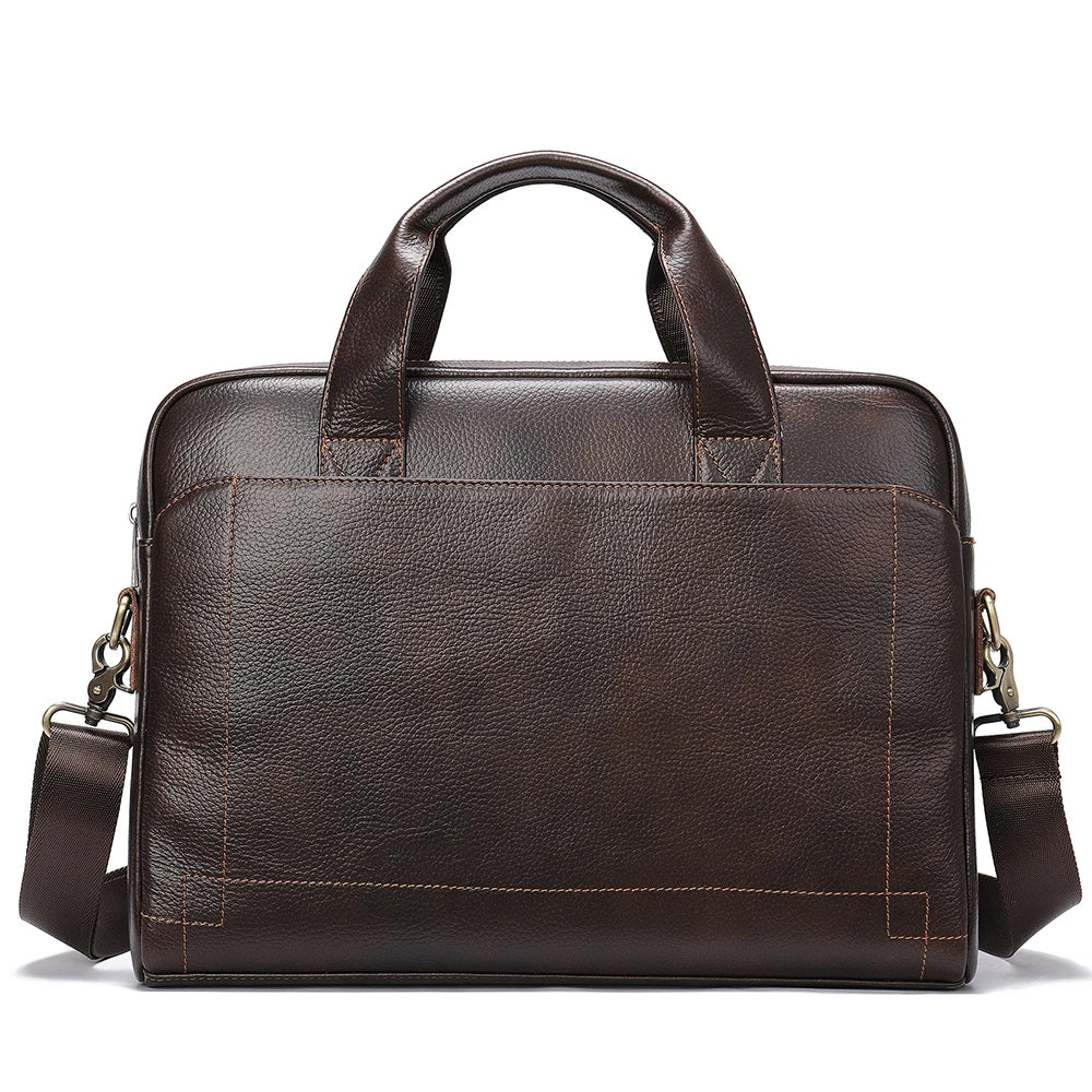 Modern leather briefcase with handle