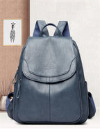 Casual leather knapsack