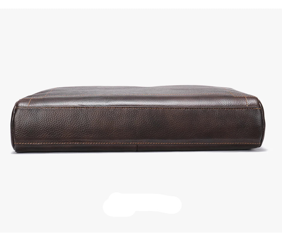 Modern leather briefcase with handle