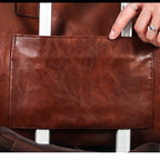 Carry-on size leather weekender duffle bag