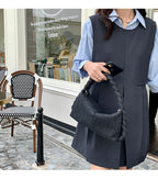 Classic blue denim purse with top handle