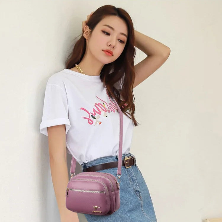 Retro leather shoulder purse