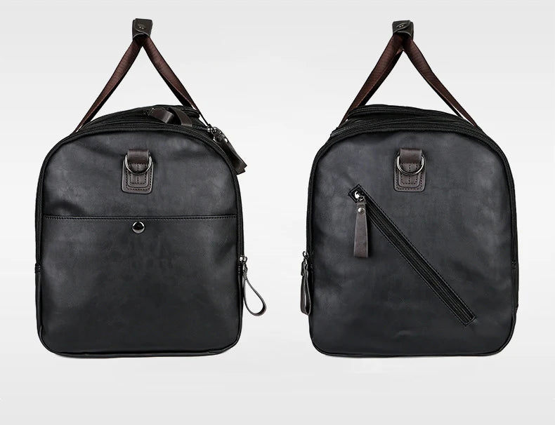 Convertible leather duffle bag