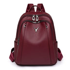 Smooth leather backpack with top handle