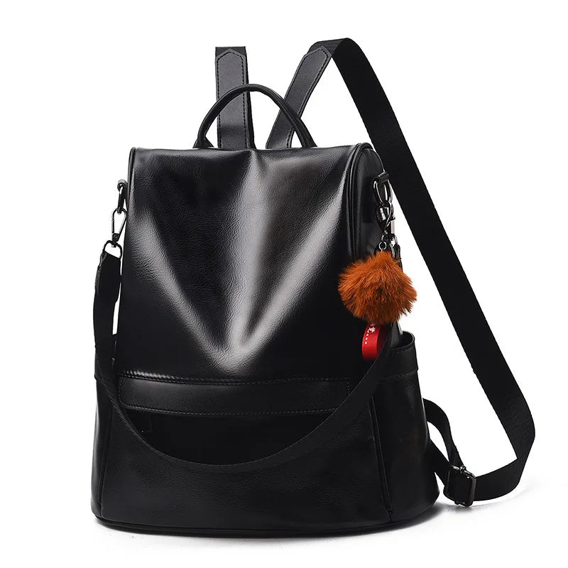 Vintage leather backpack for women