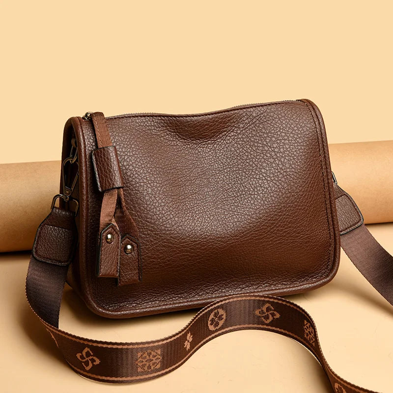 Sleek leather shoulder bag