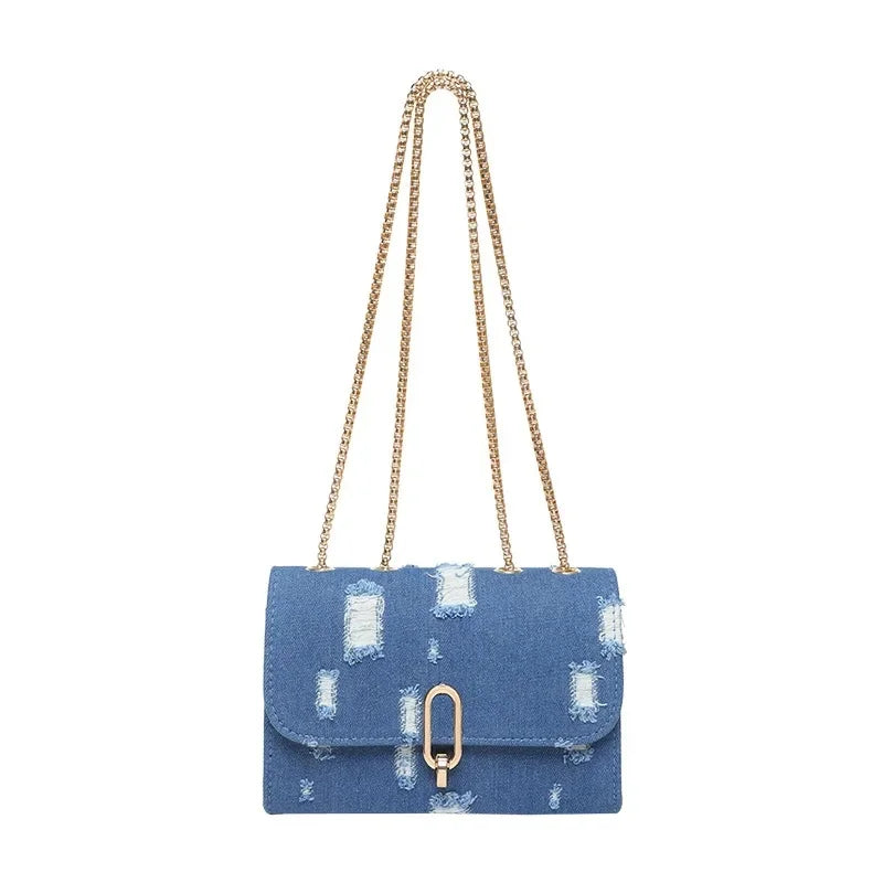 Casual washed denim purse for everyday outfits