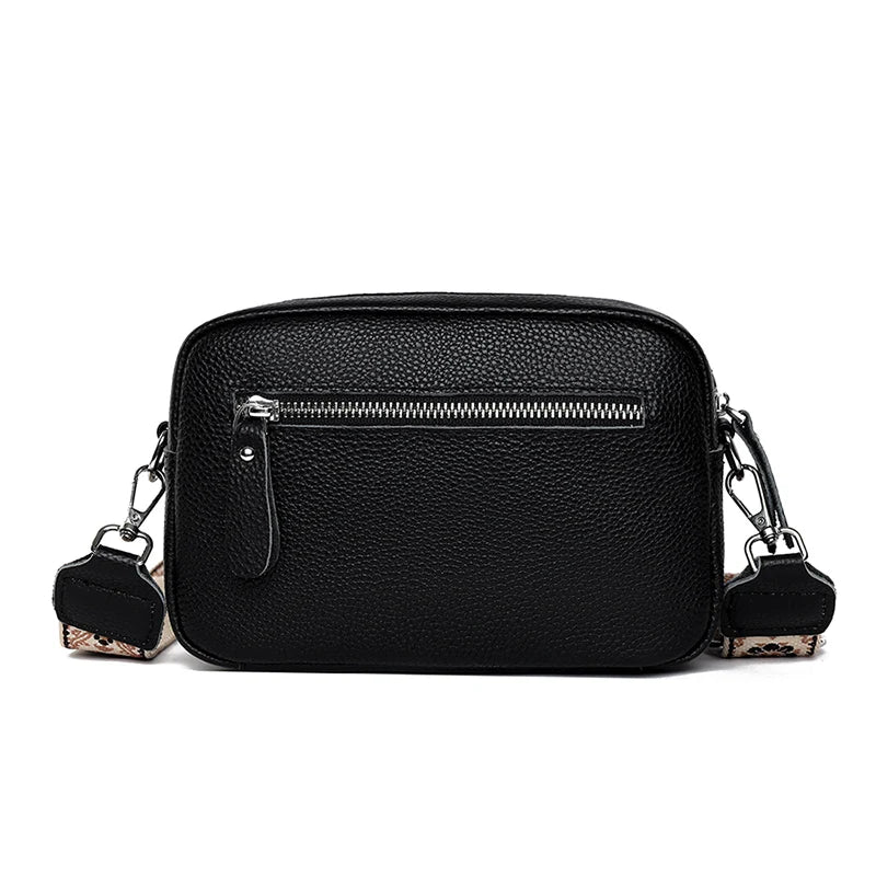 Textured leather crossbody bag
