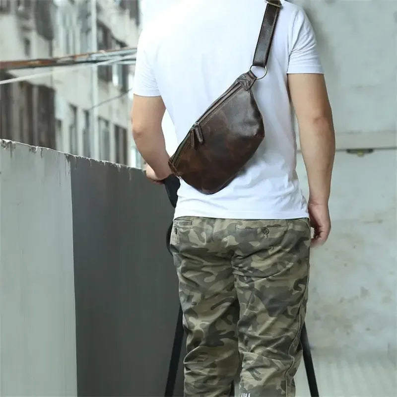 Compact leather fanny pack