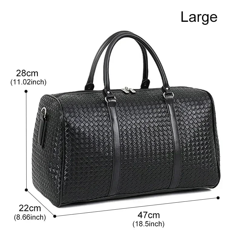 Business leather weekender duffle bag