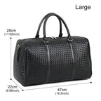 Business leather weekender duffle bag