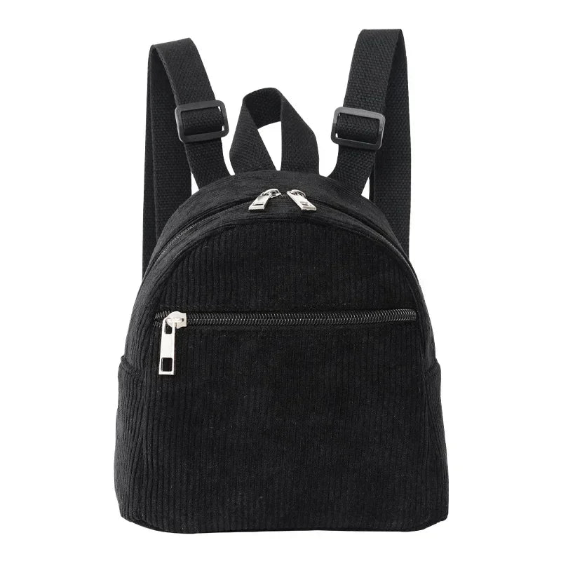 Mini corduroy backpack with adjustable straps