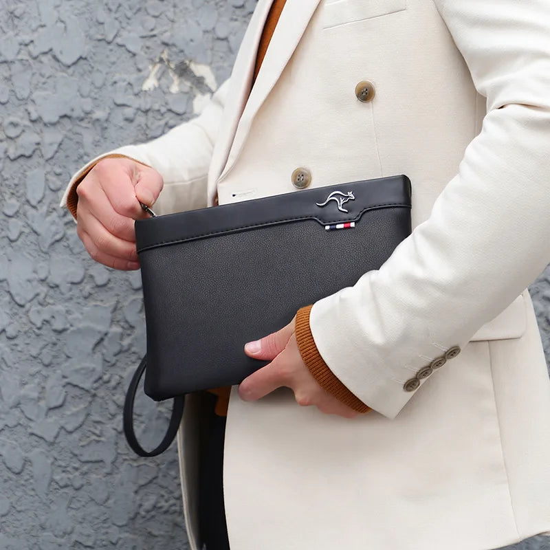 Compact leather clutch for essentials