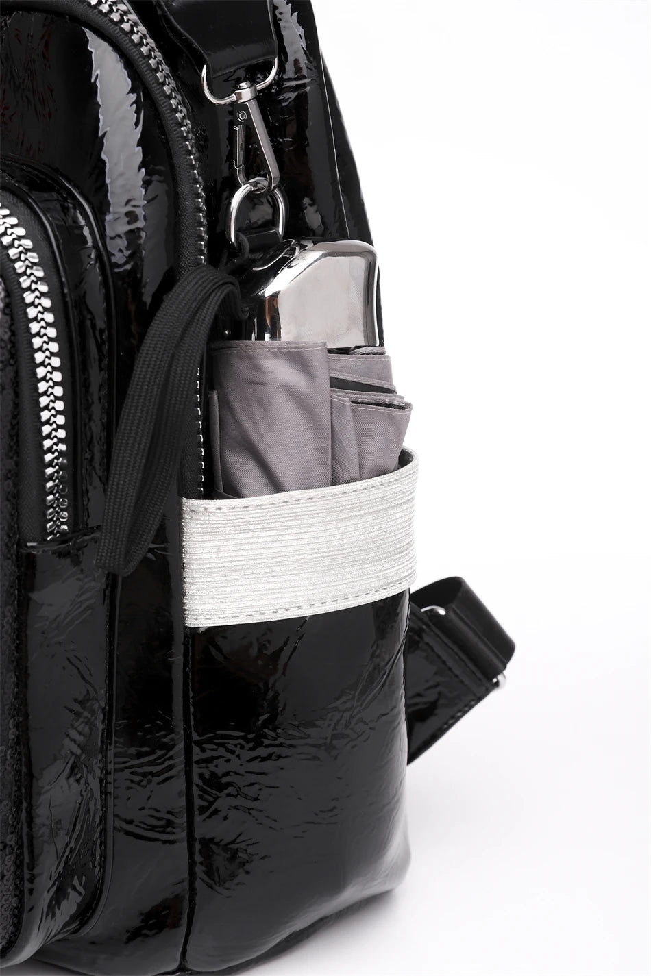 Women’s black leather backpack