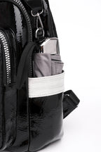 Women’s black leather backpack