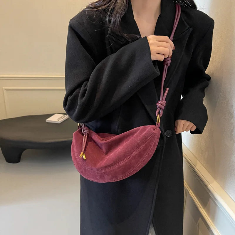 Women suede hobo bag