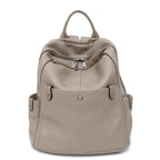 Chic leather backpack with front zipper