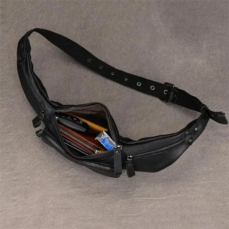 Minimalist leather waist bag