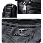 Leather shoulder bag with adjustable strap