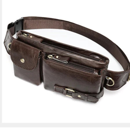 Adjustable leather bum bag