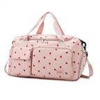 Corduroy travel toiletry bag with shoulder strap