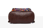 Large capacity leather knapsack