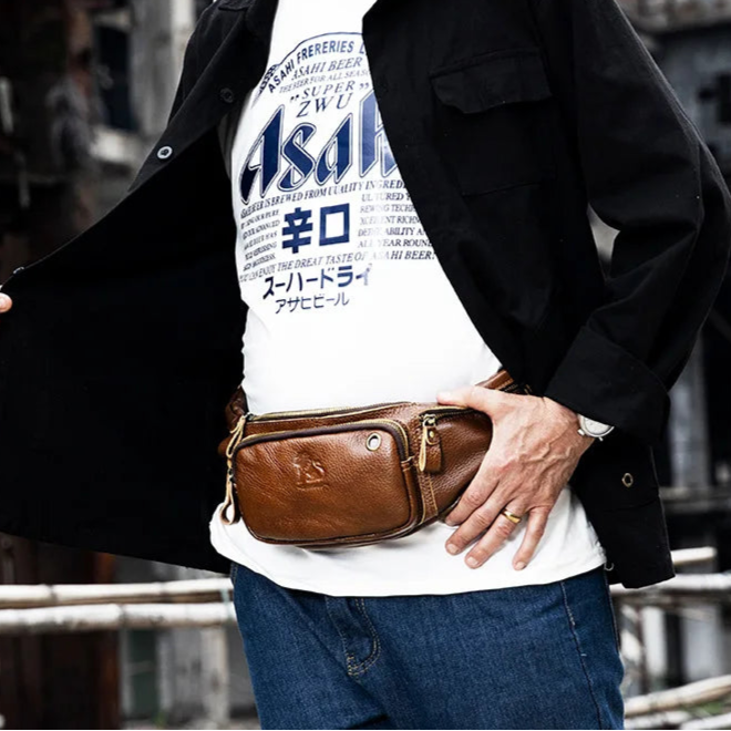 Lightweight leather waist sling