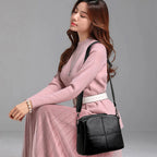 Square leather shoulder purse