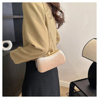 Corduroy clutch bag with  chain strap