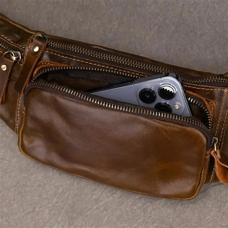Minimalist leather waist bag