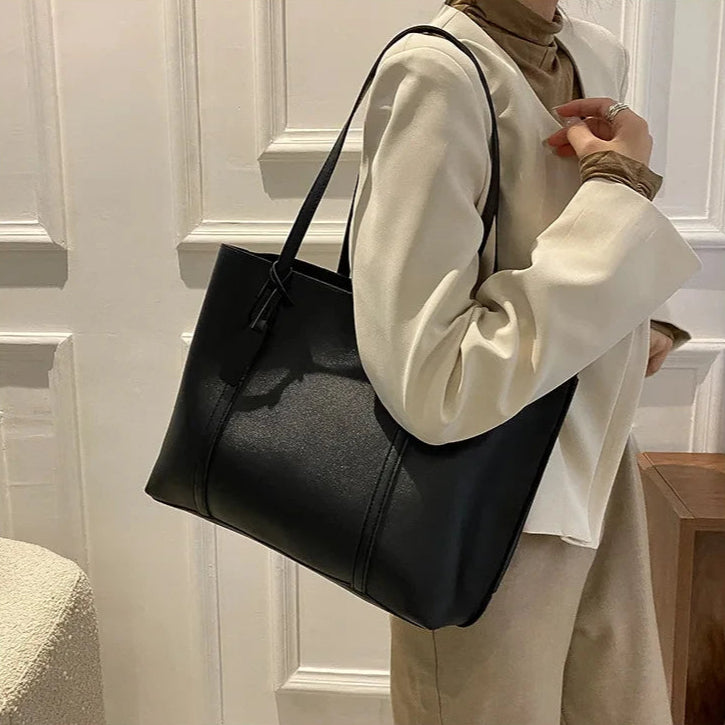 Trendy soft leather tote bag